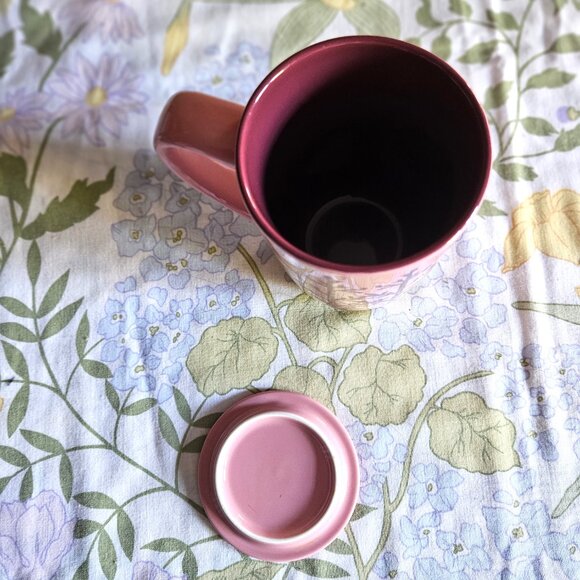 Large David's Tea Pink Tree Covered Mug - Picture 5 of 8